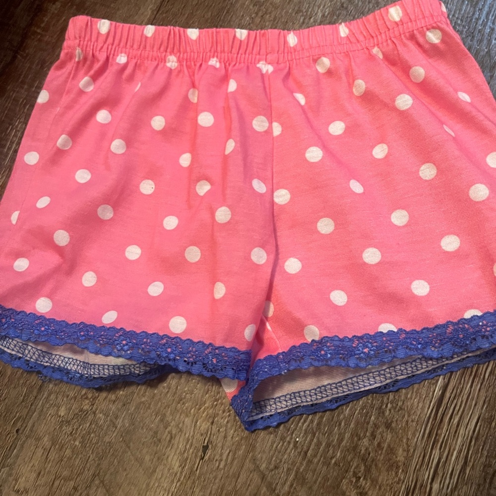 5 for $20 Pink Polka Dot Shorts with Lace Trim